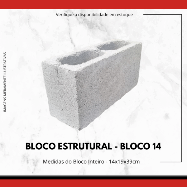 Bloco Estrutural de Concreto 14 e Meio Bloco 14