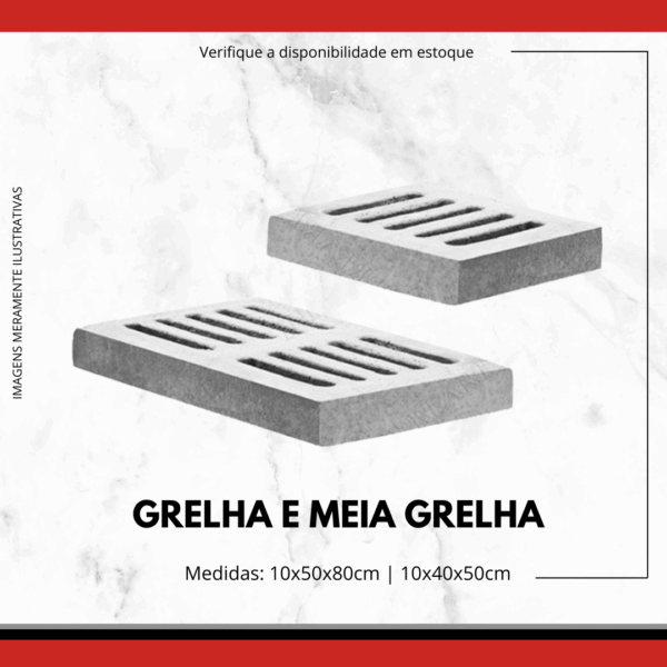 Grelha e Meia Grelha de Concreto para Drenagem
